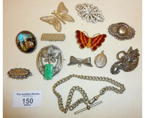 Antique and vintage silver brooches and other jewellery