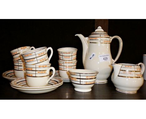 Art Deco Wilkinson Ltd coffee set designed by Clarice Cliff