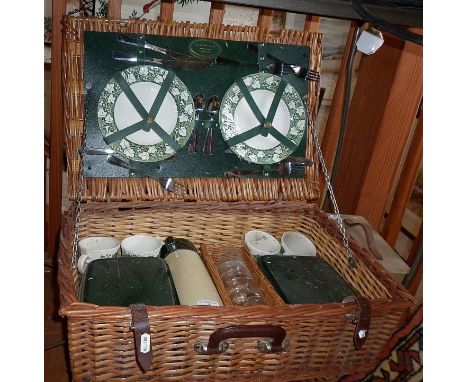 An Optima wickerwork picnic hamper fully fitted