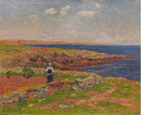 Henry Moret     1856 Cherbourg - 1913 Paris La baie de Merrien. 1900. Öl auf Leinwand.  Links unten signiert und datiert. Ver