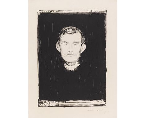 Edvard Munch     1863 Loyten - 1944 Ekely bei Oslo Selbstbildnis. 1895. Lithografie.  Woll 37 II (von IV). Schiefler 31. Sign