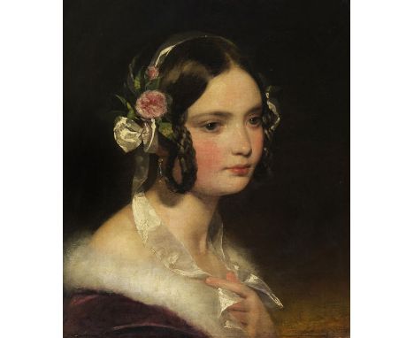 Friedrich von Amerling     1803 Wien - 1887 ebenda Bildnis eines Mädchens. 1839. Öl auf Leinwand.  Rechts unten mit eingeritz