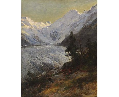 Edward Theodore Compton     1849 London - 1921 Feldafing Am Morteratschgletscher. 1903. Öl auf Leinwand.  vgl Brandes S. 127.
