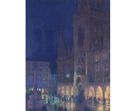 Charles Johann Palmié     1863 Aschersleben - 1911 München München, Marienplatz. 1908. Öl auf Leinwand.  Links unten signiert