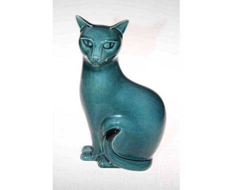 Poole Pottery model of a seated cat, 29.5cm.