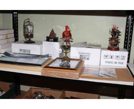 Collection of Harry Potter memorabilia including stamps, framed lithograph art print and boxed ornaments.