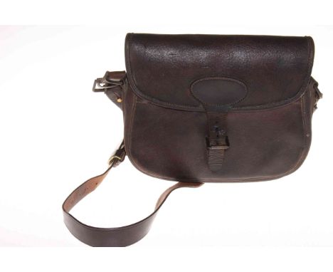 Vintage pigskin cartridge bag by Rymer, York.