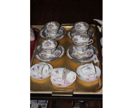 Two part Shelley tea services, Sheraton and Dainty.