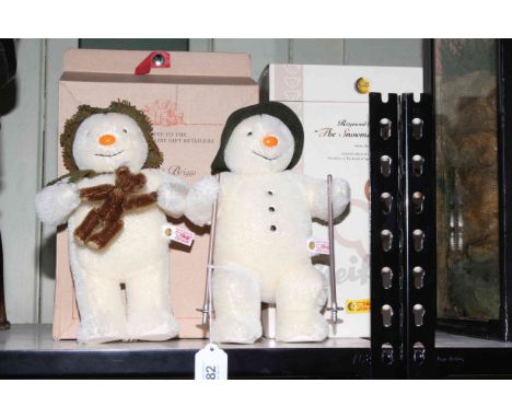 Raymond Briggs The Snowman Steiff Toys including Dancing with Teddy and The Snowman Skiing, with boxes.