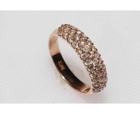 14k gold multi-stone diamond ring, size N.