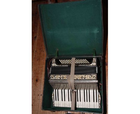 Hohner Verdi II piano accordion with case.