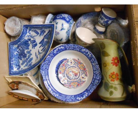 A box containing a quantity of assorted ceramic items
