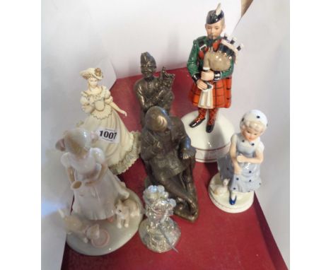 A quantity of assorted ceramic, resin and metal figurines