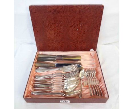 A boxed set of continental silver plated cutlery