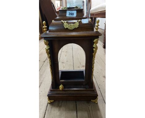 A simulated rosewood bracket clock case with gilt metal mounts - sold with a mahogany table clock case