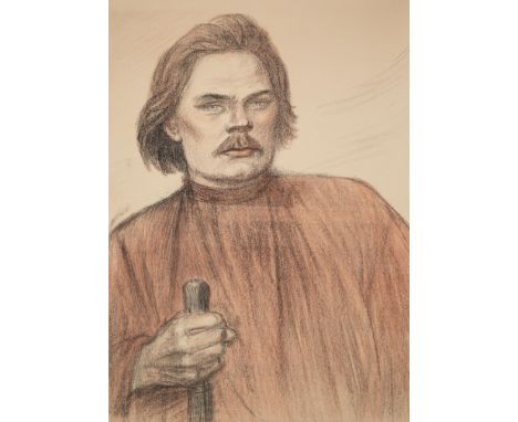 THEOPHILE ALEXANDRE STEINLEN (FRENCH 1859-1923)Maxim Gorki a mi-corps de face, 1905colored lithograph on wove paper plate mar