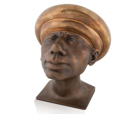 ANONYMOUS (20TH CENTURY)Bust of a Turbaned Man , bronze with gilt overall height: 23 cm ( 9 in.) CONDITION The sculpture appe