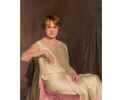 SIR GERALD FESTUS KELLY (BRITISH 1879-1972) Mrs. Burr, 1927 oil on canvas 98 x 86 cm (38 5/8 x 33 7/8 in.) signed and dated l