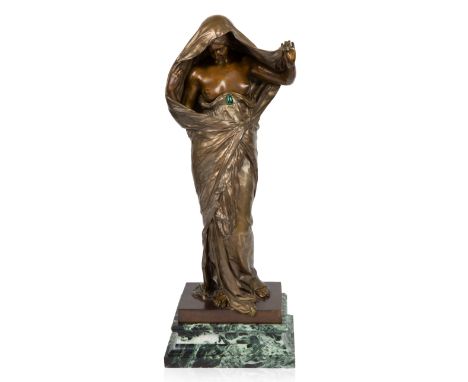 LOUIS-ERNST BARRIAS (FRENCH 1841-1905)Nature Unveiling Herself before Science, circa 1880bronze with light brown patina heigh