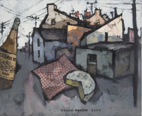 OSCAR RABIN (RUSSIAN 1928-2018) Street in a Breton Village, 2000 oil on canvas 50 x 61 cm (18 1/2 x 22 7/8 in.) signed and da