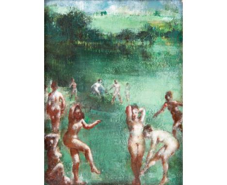 GRIGORY GLUCKMANN (RUSSIAN 1898-1973) Sylvan Frolicoil on board 20.32 x 12.7 cm (8 x 5 in.) signed lower center; titled on a 