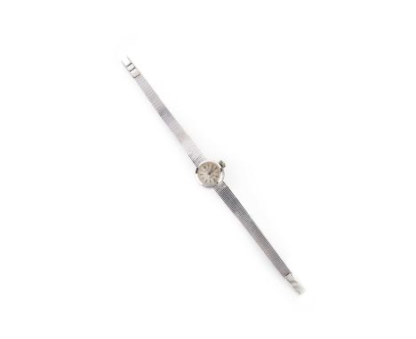Rolex, a lady's white gold watch, 'Orchid', ref. 57900, mid 20th century, the circular silvered dial with baton indicators, t