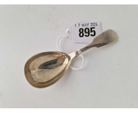 An early Victorian fiddle pattern caddy spoon, London 1839 by WE