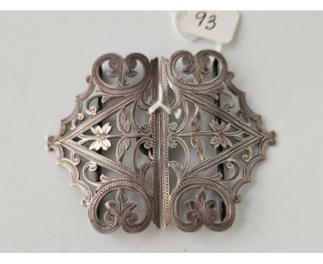 A silver two part buckle 21 gms