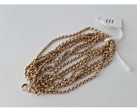 A ANTIQUE GUARD CHAIN 10CT GOLD 59 INCH 22.3 GMS