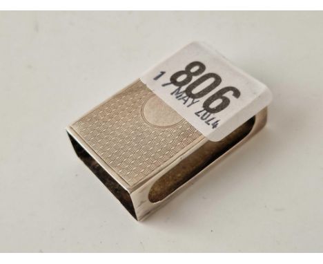 Matchbox holder, engine turned. London 1921