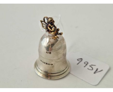 Bell shaped pill box the screw on cover with Pixie finial. 1.5 in high