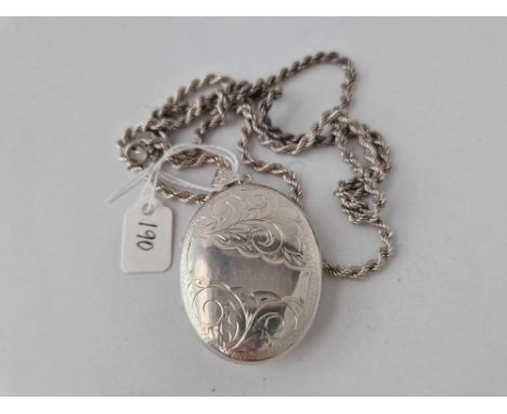 A silver locket on chain 26 inch 51 gms