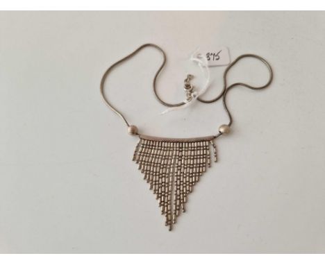 A silver tassel necklace 14 inch