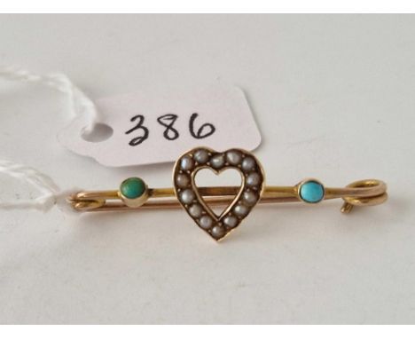 A seed pearl brooch 9ct 1.4 gms