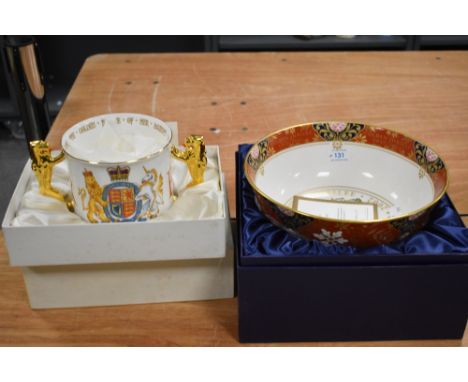 A Royal Worcester 'Flight Bowl', a limited edition 389/1000, and a Paragon china loving cup, a limited edition 223/300, both 