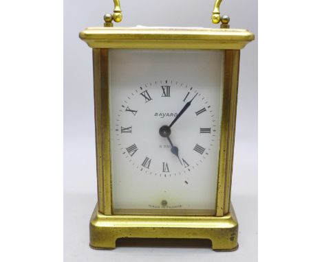 A Bayard brass carriage clock, French movement