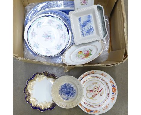 A collection of decorative plates and dishes including Spode and Doulton Burslem **PLEASE NOTE THIS LOT IS NOT ELIGIBLE FOR I