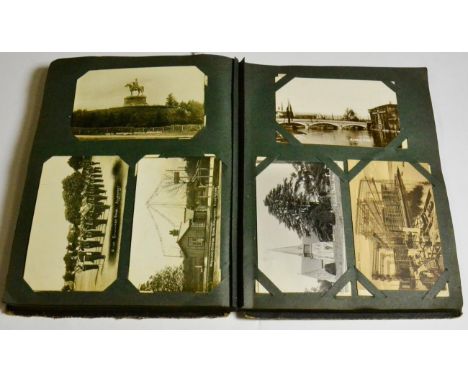 Three Postcard Albums containing mostly vintage cards, including topographical, comic, social history, real photographic. Not