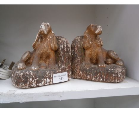pair of vintage dog bookends