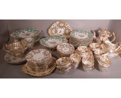 ‘Rockingham works’ and "spode" An early 20th century part tea setAnd a quantity of continental ceramic dinner platescondition