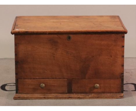 A 19th century mahogany trunkTwo drawer base 70cm wide; 53cm high