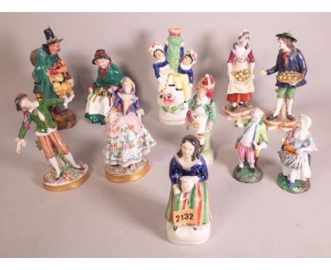 Ceramics, a group of ceramic figures, mostly ContinentalIncluding a Royal Doulton figure.
