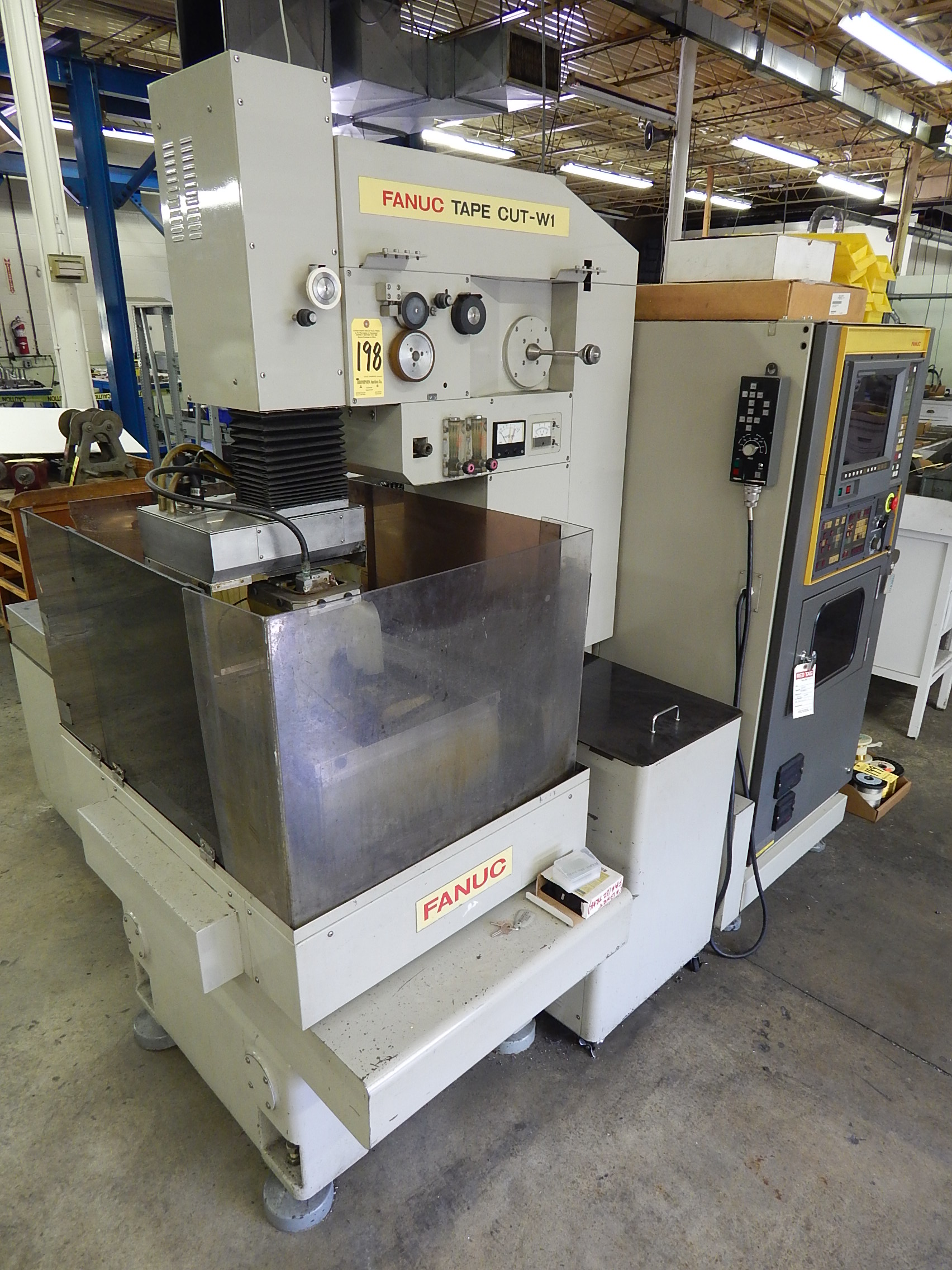 Fanuc Model Tape Cut W1 CNC Wire EDM, s/n C8W1061, New 1989, Fanuc CNC