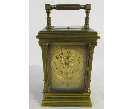 Brass repeating carriage clock H 15.5 cm (excluding handle)