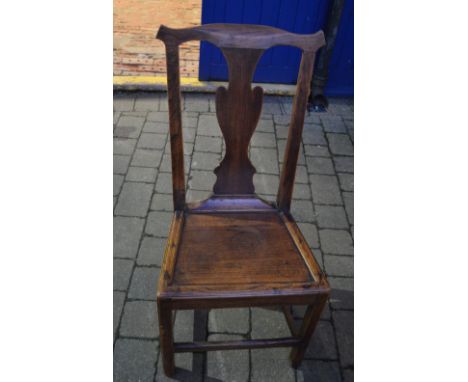 Georgian Chippendale style elm country chair