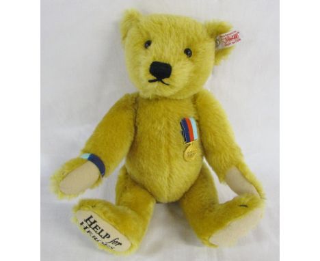 Steiff 'Help for Heroes' teddy bear with medal and wristband