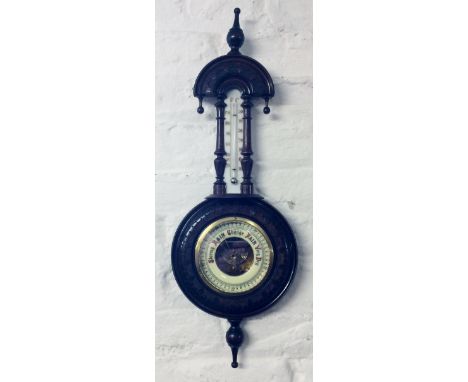 Small Victorian aneroid wall barometer
