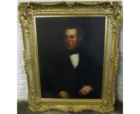 Gilt framed oil on canvas portrait of a gentleman 116 cm x 94 cm