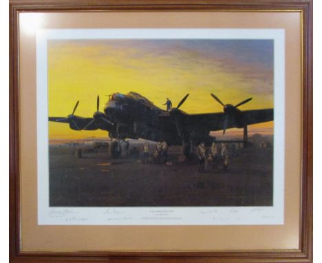 Limited edition Artist Proof print no 24/50 by Gerald Coulson 'A Lincolnshire Sunset 1944' signed and numbered in pencil and 