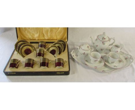 Carlton ware cased Rouge Royale coffee cans and saucers & Richard Ginori Italy tea service